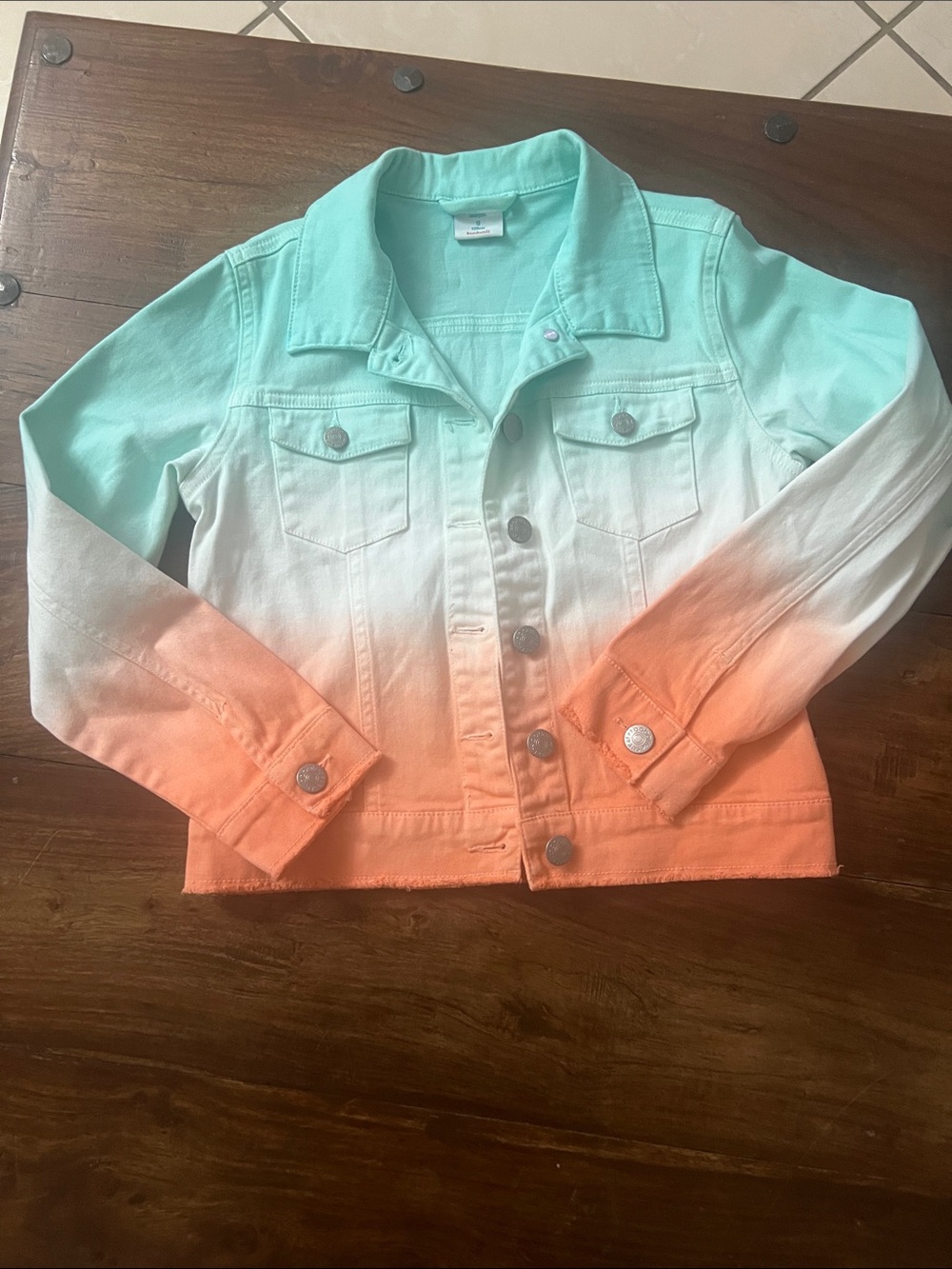 Boboli  girls Jean Jacket - Mint, White & Coral